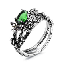 Load image into Gallery viewer, Black Lotus Leaf Dragonfly Party Rings