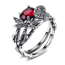 Load image into Gallery viewer, Black Lotus Leaf Dragonfly Party Rings