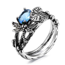 Load image into Gallery viewer, Black Lotus Leaf Dragonfly Party Rings