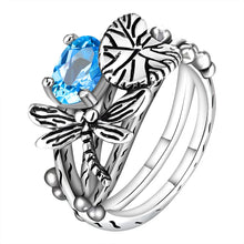 Load image into Gallery viewer, Black Lotus Leaf Dragonfly Party Rings