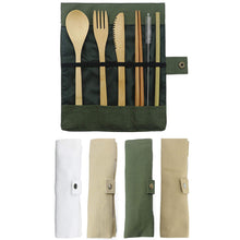 Load image into Gallery viewer, 7-Piece Wooden Flatware Cutlery Set Bamboo