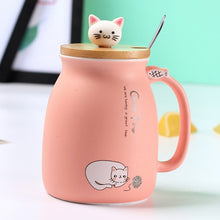 Load image into Gallery viewer, Color Cat heat-resistant Mug cartoon with lid