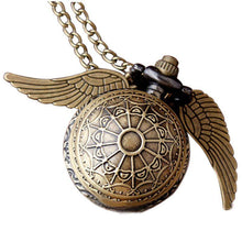 Load image into Gallery viewer, Retro Clock Harry Potter Necklace Pocket Watch